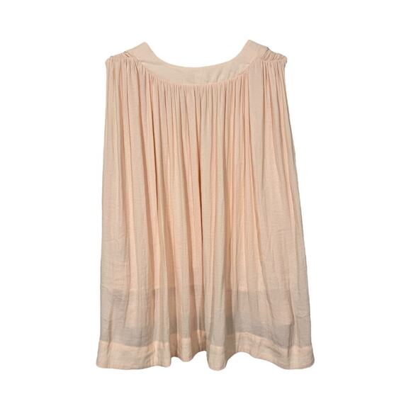 Free People Darcy Super V Top Pearl XS Sleeveless Oversized Pleated Boho Casual - Picture 5 of 8